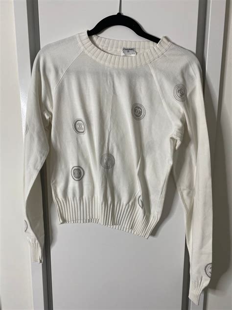 white chanel jumper womens|Chanel pullover flannel.